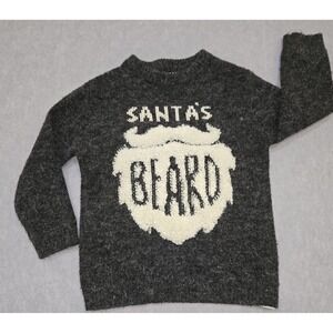 Zara Boys Collection Sz 7 Gray Santa  Acrylic Knitwear Sweater